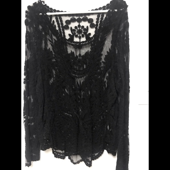 Black lace coverup - Picture 1 of 6